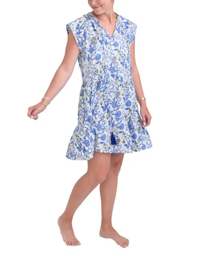 Pomegranate Cap Sleeve Flounce Dress In Brown