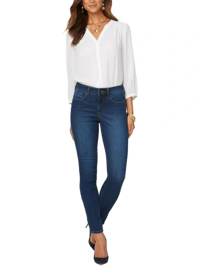Nydj Ami Womens Low Rise Dark Wash Skinny Jeans In Precious