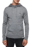 Allsaints Mode Merino Hooded Sweatshirt In Grey Marl