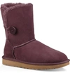 Ugg Bailey Button Sheepskin Booties In Port Suede