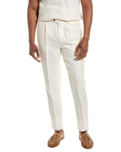 Brunello Cucinelli Linen & Wool-blend Pant In Beige