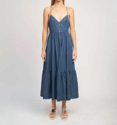 En Saison Denim Midi Dress In Blue