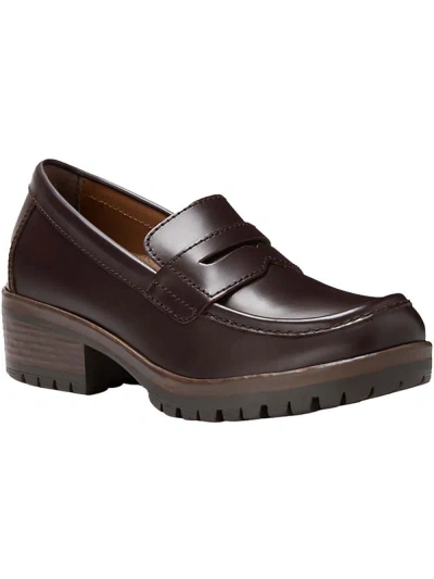 Eastland Sonya Womens Leather Slip-on Loafers In Brown