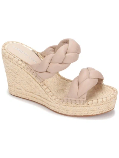 Kenneth Cole Reaction Olivia Braided Womens Open Toe Easy On-and-off Construction Wedge Sandals In Beige
