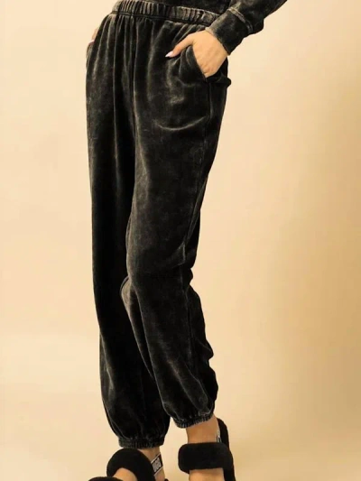 Hyfve Velvet Sweatpants In Black