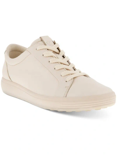 Ecco Soft 7 Womens Leather Lace Up Casual And Fashion Sneakers In Multi