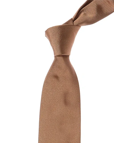 Hugo Boss Medium Beige Solid Silk Tie