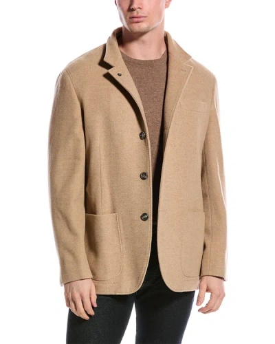 Brunello Cucinelli Wool & Cashmere-blend Jacket In Brown