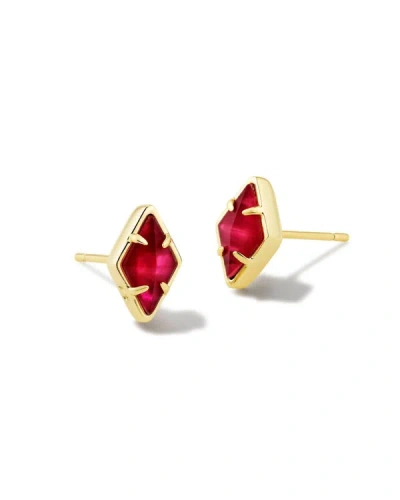 Kendra Scott Kinsley Stud Earrings In Gold Raspberry Illusion In Red