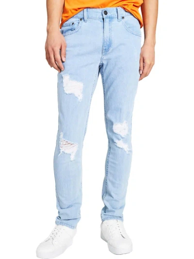 Inc Mens Distressed Stretch Skinny Jeans In Blue