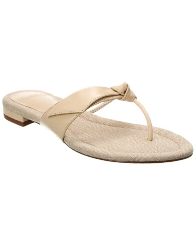 Alexandre Birman Asymmetric Clarita Leather Sandal In Beige