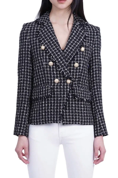 Love Token Angie Tweed Blazer In Black