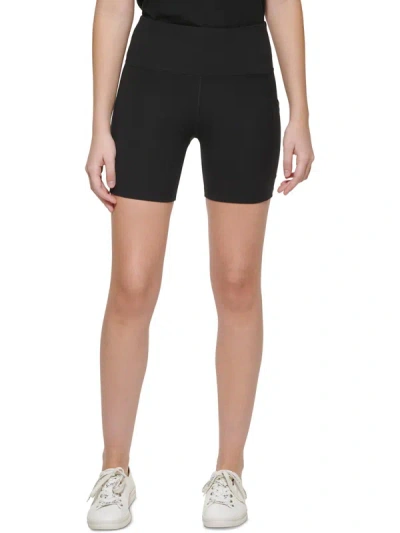 Calvin Klein Performance Womens Wide Waistband Logo Shorts In Black