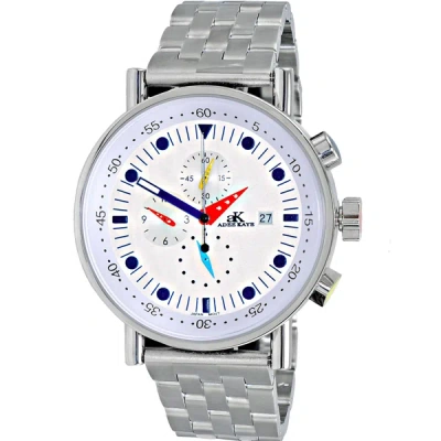 Adee Kaye Men's Mando-mb White Dial Watch In Silver