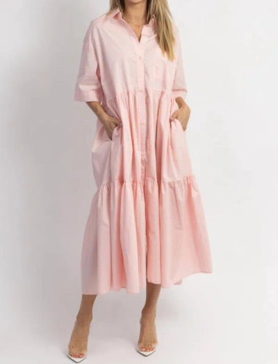 Mable Not A Cloud Tiered Dress In Baby Pink