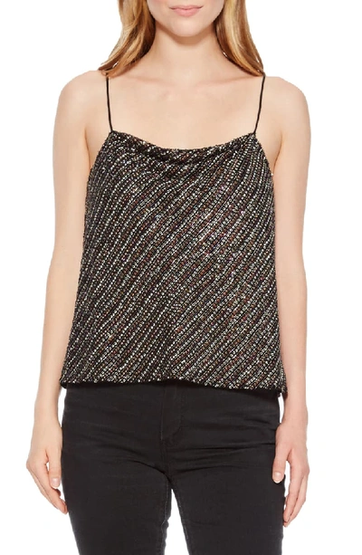 Parker Beaded & Sequined Cowlneck Camisole In Black/multi