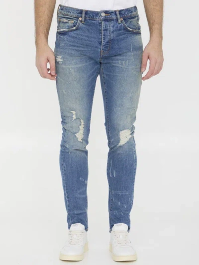 Purple Brand Distressed Jeans In Blue