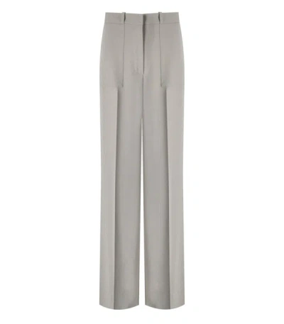 Elisabetta Franchi Pearl Grey Wide Leg Trousers In Grau