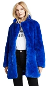 Apparis Sophie Faux Fur Jacket In Cobalt