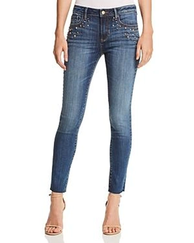 Aqua Embellished Skinny Jeans In Medium Wash - 100% Exclusive