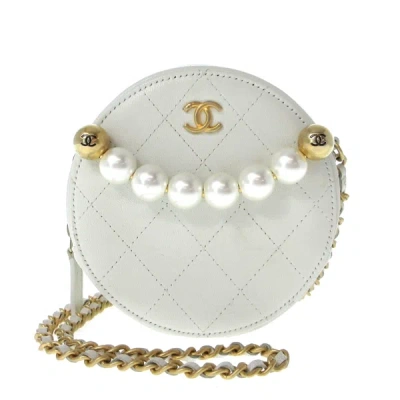 Pre-owned Chanel Matrasse White Pony-style Calfskin Shoulder Bag ()