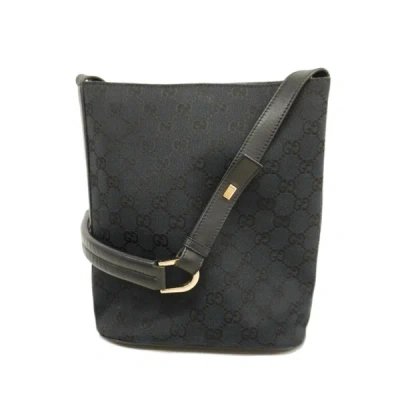 Gucci Black Canvas Shoulder Bag ()