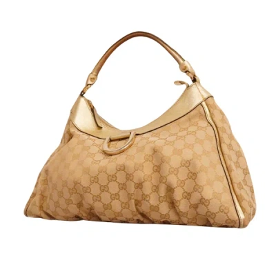Gucci D-ring Beige Canvas Shoulder Bag ()