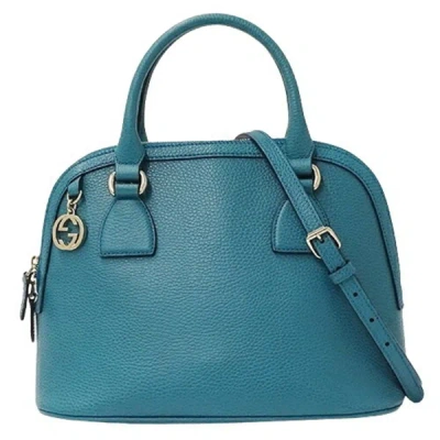 Gucci Gg Charm Turquoise Leather Handbag ()