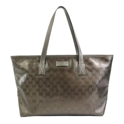 Gucci Gg Imprimé Khaki Canvas Tote Bag () In Brown