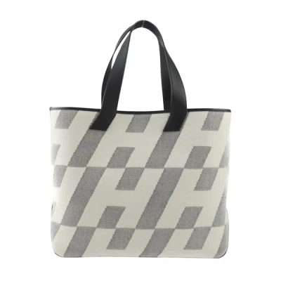 Hermes Hermès Cabas Grey Canvas Tote Bag ()