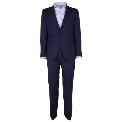 Made In Italy Blue Wool Vergine Suit