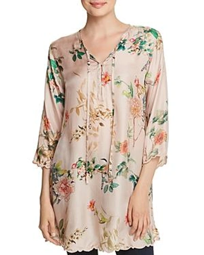 Johnny Was Delight Floral-print Silk Top In Multi B