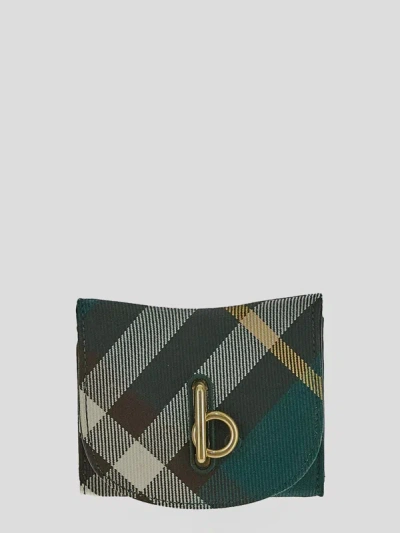 Burberry Wallets In Dark Green