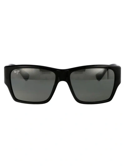 Maui Jim Sunglasses In 02 Grey Kaolu Shiny Black
