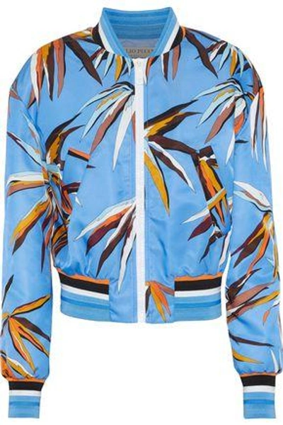 Emilio Pucci Printed Shell Bomber Jacket In Azure