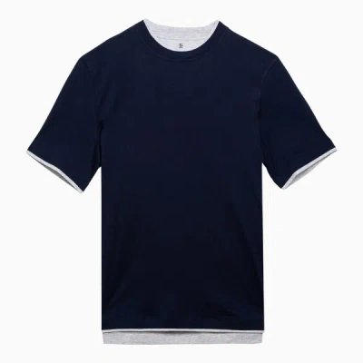 Brunello Cucinelli Jersey T-shirt In Blue