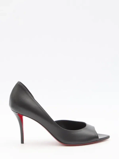 Christian Louboutin Open Apostropha 80 Pumps In Black