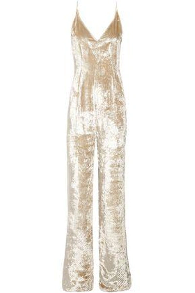 Gabriela Hearst Woman Catherine Herringbone Velvet Jumpsuit Ecru