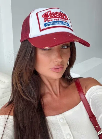 Princess Polly Adventures Trucker Hat In Burgundy