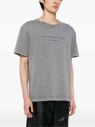 Alexander Wang Women Embossed Logo  Bi-color Acid Tee In 037a Acid Fog