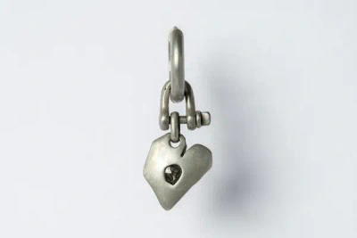 Parts Of Four Jazz's Solid Heart Earring (extra Small, 0.2 Ct, Tiny Faceted Diamond Slab, Da+fcdia) In Dirty Sterling