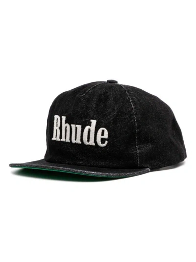 Rhude Men Structured Hat In 0372 Black