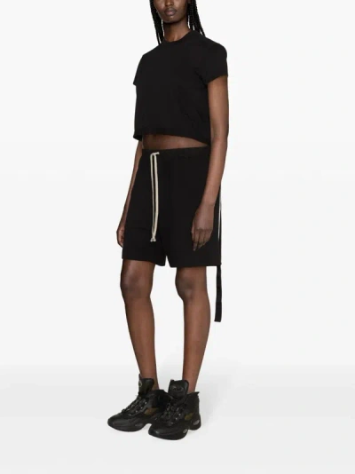 Rick Owens Drkshdw Women Cropped Small Level T-shirt In 09 Black