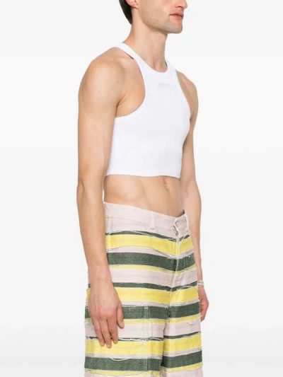 Vetements Women Cropped Racing Tank Top In White