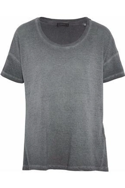 Belstaff Woman Slub Cotton-jersey T-shirt Anthracite