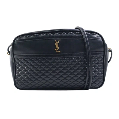 Saint Laurent Victoire Black Leather Shoulder Bag ()