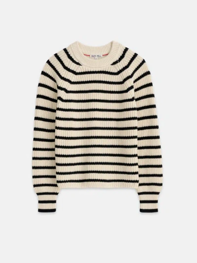 Alex Mill Amalie Pullover Sweater In Stripe In Ivory/black