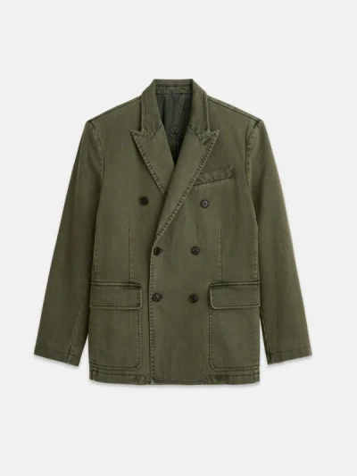 Alex Mill Double Breasted Blazer In Bedford Cotton In Washed Olive