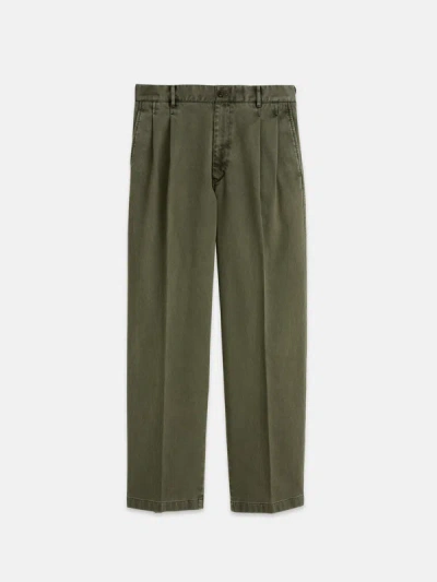 Alex Mill Double Pleated Pant In Bedford Cotton In Washed Olive