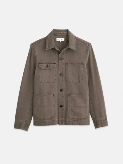 Alex Mill Garment Dyed Work Jacket In Recycled Denim In Thyme